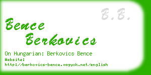 bence berkovics business card